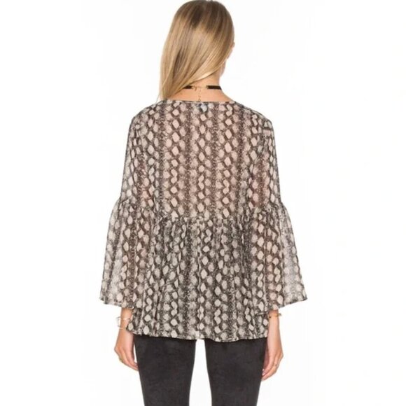 Show Me Your Mumu Poet Tie Top in Black Diamond - Picture 2 of 7